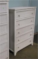 48" TALL 5 DRAWER WICKER CHEST