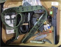 AIRGUN, KNIVES, BELTS AND MORE
