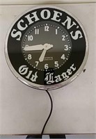 Schoen's Old Lager Glo-Dial clock