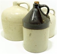 * Set of 3 Stoneware Jugs