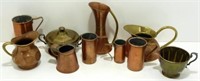 Misc. Copper/Brass Mugs & Pitchers - 10 Pieces