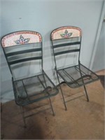 2 TILE BACK FOLDING CHAIRS