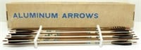 * Lot of Nine Vintage Wooden Arrows with Feather