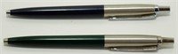 PARKER Ballpoint Pens - One Blue, One Green, Both