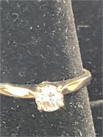 14K WG DIAMOND SOLITAIRE RING .38 CTS