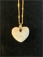 GOLD OVER STERLING HEART NECKLACE