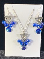 STERLING NECKLACE AND PIERCED EARRINGS SET