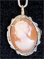 STERLING CAMEO NECKLACE