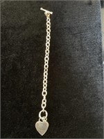 STERLING BRACELET WITH HEART CHARM