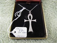 STERLING SILVER NECKLACE WITH CROSS