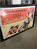 Harley Davidson framed advertising print