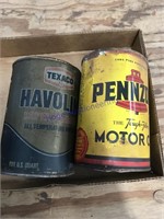 Penzoil and Texaco oil cans- empty