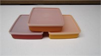 3 TUPPERWARE SANDWICH CONTAINERS