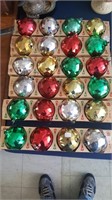 6 Boxes Vintage 60's  Hard Plastic X-mas Ornaments