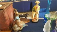 3 Jim Beam Decanters Cowboy Ducks Unlimited