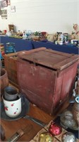 Old Red Painted Wood Egg Crate
