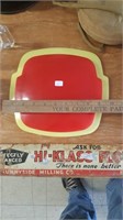 Red & Yellow Pyrex Refrigerator Dish Lids Only