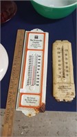 2 Advertising Thermometers Evansville Courier +