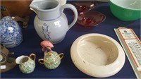 Royal Haeger Pitcher - Pottery Bowl + Cream Sugar