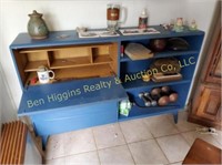 Blue Shelf w/ dropfront & contents