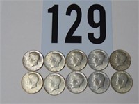 10 1968  Kennedy Half Dollars  40% Silver