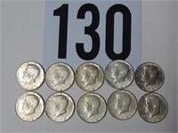 10 1968  Kennedy Half Dollars  40% Silver