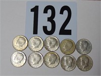 10 1967 Kennedy Half Dollars  40% Silver