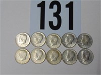 10 1967  Kennedy Half Dollars  40% Silver