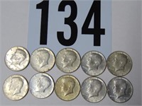 10 1967 Kennedy Half Dollars  40% Silver