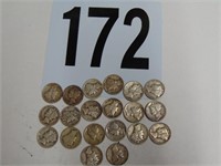 20 Mercury Silver Dimes
