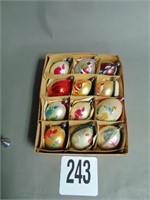 Lot of Early Hand Painted Christmas Bulbs