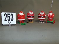 4 -1950s Plastic Santa Clauses