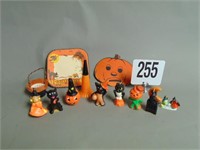 Lot of 7 Gurley Halloween Candles and Extras