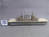 Wood and Tin Toy Ship USS Shangri-LA