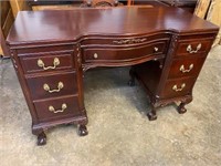 MAHOGANY VANITY / DESK CHIPPENDALE BALL & CLAW