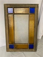 ANTIQUE STAINED GLASS WINDOW  36 X 24