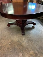 54IN MAHOGANY SOLID TOP DINING TABLE 3 LVS