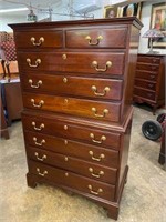 SOLID MAHOGANY CHEST ON CHEST DAVIS CAB. CO