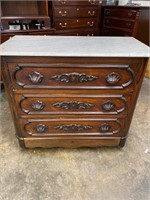 ROSEWOOD VICTORIAN MARBLE TOP CHEST