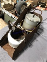 metal scoop with enamel buckets