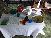 Salt Dips, Carnival Glass Bowl