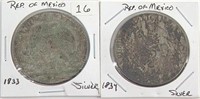 1833 and 1834 First Republic of Mexico Reales