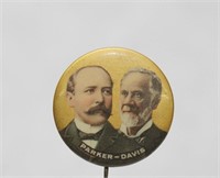 "PARKER-DAVIS" portraits pin, 1.25" dia.