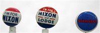 3 Nixon Pins: "I'M FOR NIXON", 0.80" dia.