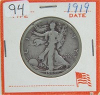 1919 Walking Liberty 1/2 dollar
