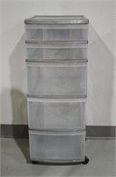 5 Drawer Storage Cubby On Wheels