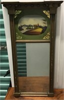 ANTIQUE MIRROR WITH PAINTED TOP