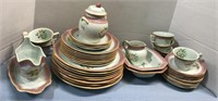 ASSORTED LOT OF PINK FLORAL DISHES CALYX WARE