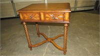 STRETCHER BASE SIDE TABLE 2 DRAWER, ROPE LEGS