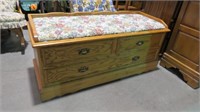 PADDED TOP CEDAR LINED BLANKET CHEST
